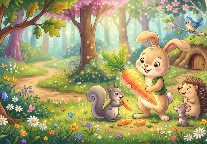 الأرنب الصغير والجزرة السحرية 🐰🥕