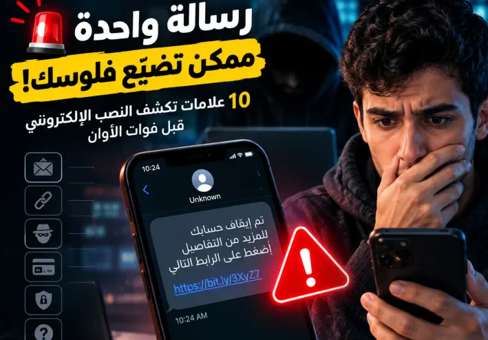 🚨 رسالة واحدة ممكن تضيّع فلوسك! 10 علامات تكشف النصب الإلكتروني قبل فوات الأوان