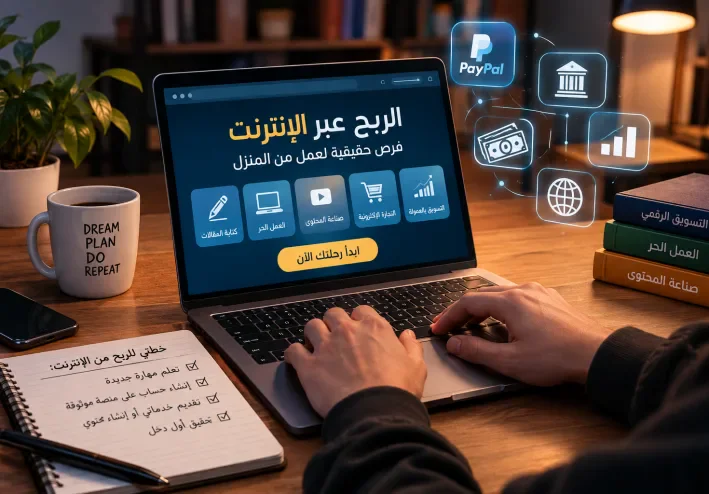 الربح من الإنترنت 2026: أفضل الطرق الحقيقية لكسب المال من المنزل للمبتدئين