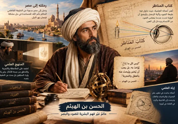 الحسن بن الهيثم.. العالم الذي غيّر فهم البشرية للضوء والبصر